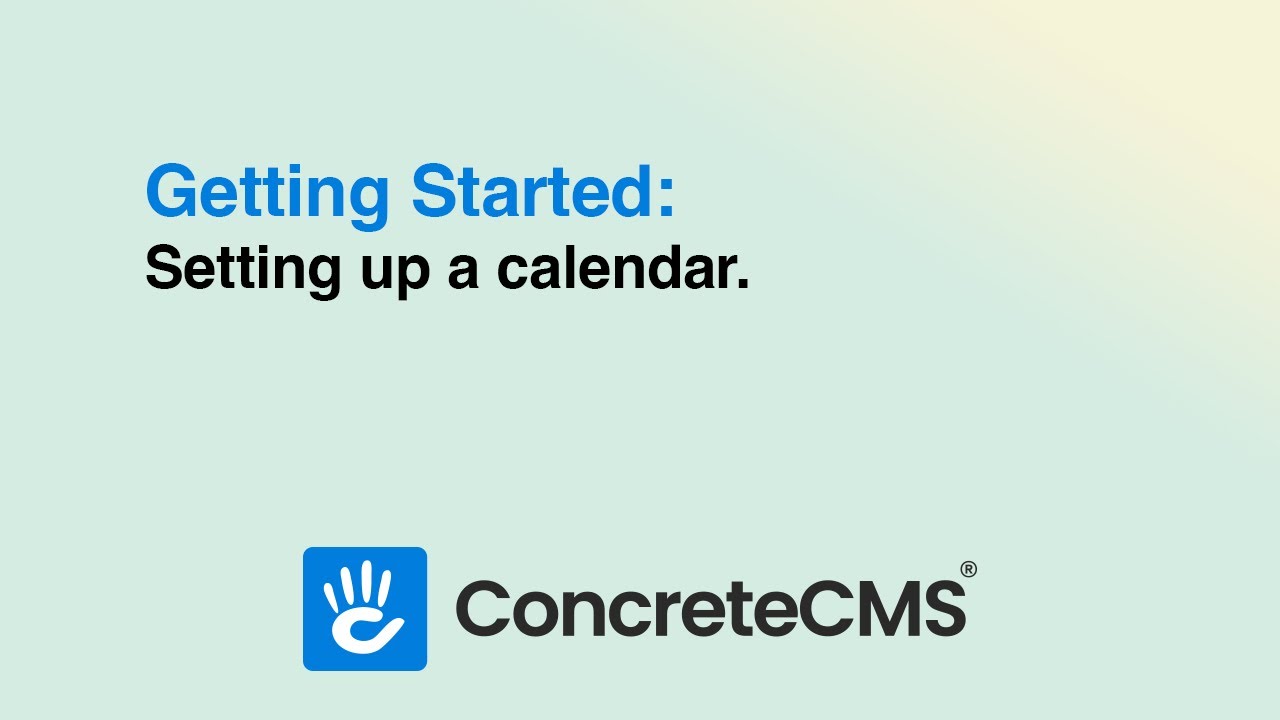 Every Concrete CMS install has a built in calendar you can use, in this video we will set one up from scratch.