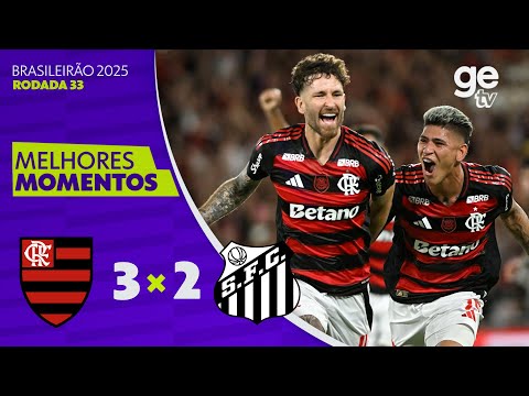 Gols e lances de Flamengo x Santos