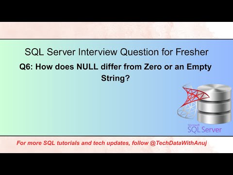 Difference Between Null Zero And Empty String In Sql Techdatawithanuj