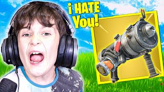 Trolling Little Bro With *NEW* Goo Gun in Fortnite! (RAGE)