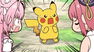 【手描き】ピカチュウマスターマリン【宝鐘マリン/博衣こより/ホロライブ切り抜き/切り抜き漫画】