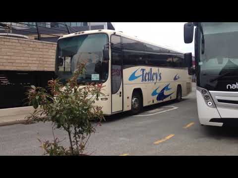 Tetleys Coach company leaving Sheffield Interchange