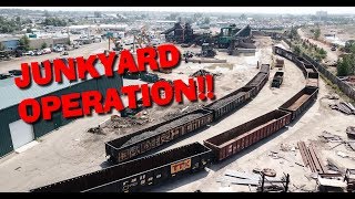 Busy Scrap Metal Recycling Facility in Action