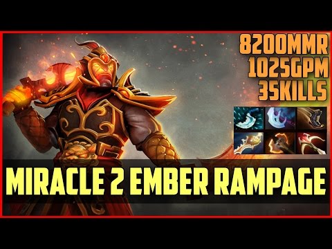 OG.Miracle- 8200MMR 2 Ember Spirit Rampage DOTA 2 gameplay