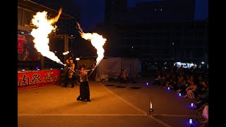 「幻火」によるファイヤーパフォーマンスショー！広島のグルメイベント「全肉祭」にて開催