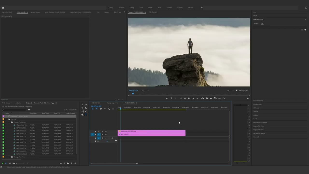 How to edit the Old Memories Photo Slideshow in Premiere Pro