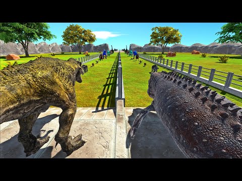 MOSASAURUS vs T-REX - Who is faster and stronger? - Animal Revolt Battle Simulator ARBS