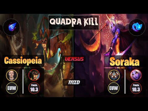 MagiFelix CASSIOPEIA (Mid) [Phase Rush] VS SORAKA - Challenger EUW Patch 10.3 Quadra Kill