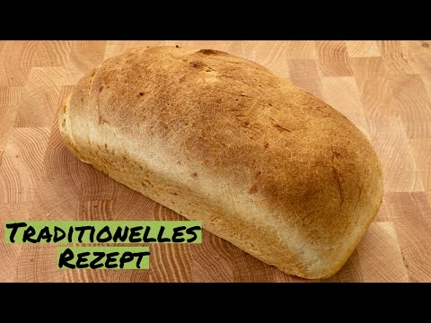 Einfaches Weißbrot nach deutschem Rezept selber backen. Im Kasten.