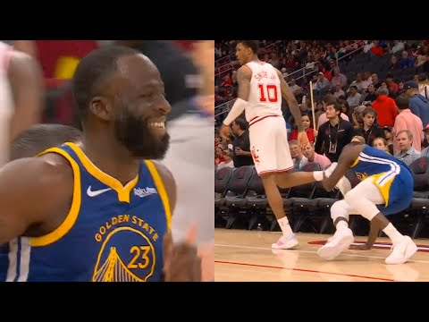 Draymond gets tech for trying to trip Jabari Smith Jr after offensive foul 😬