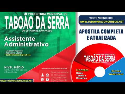 Apostila Taboão da Serra - SP 2015 - Assistente Administrativo - Nivel Medio (Impressa)