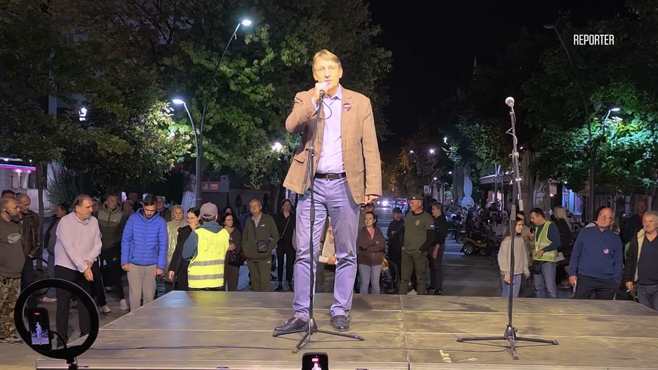 Snimak sa predizbornog skupa "Studentske liste - Studenti pobeđuju“, održanog u Šapcu