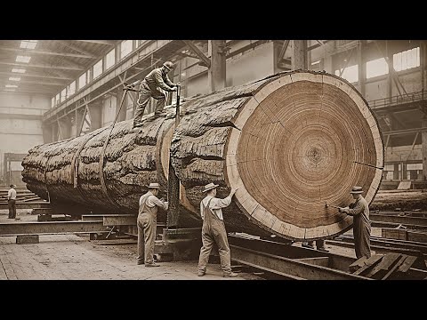 Before Electricity: How Oak Logs Were Turned into Planks | Traditional Diel Sawing | Old Sawmill