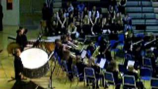 Karl on the big bass drum playing "Christmas in Distant Lands"