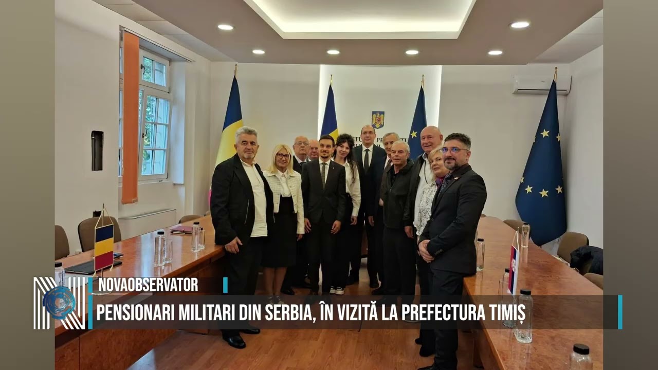 Pensionari militari din Serbia, în vizită la Prefectura Timiș