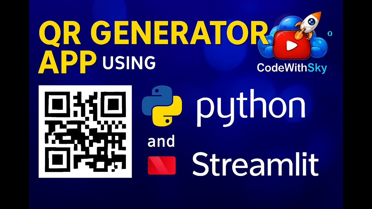 Create QR Generator App using Python & Streamlit  | Python project for beginners | CodeWithSky