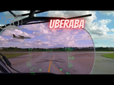83 - Pousando em Uberaba MG no cockpit à noite.