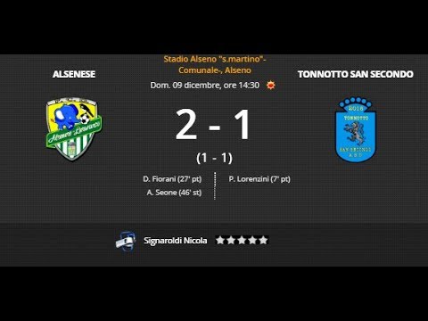 Alsenese vs Tonnotto S. Secondo 2 - 1