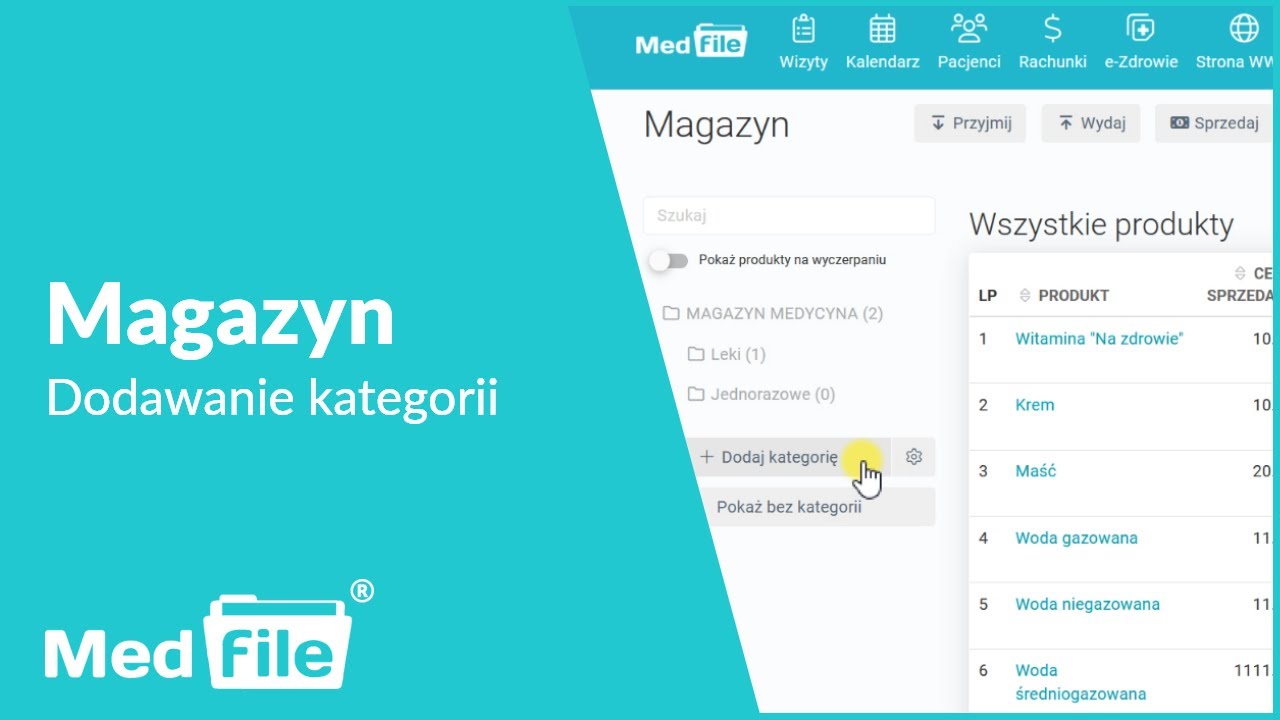 Dodawanie kategorii w magazynie