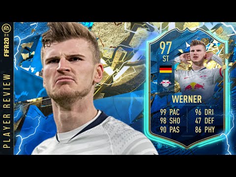 INSANE FINISHER! 97 TOTS TIMO WERNER PLAYER REVIEW! FIFA 20 Ultimate Team
