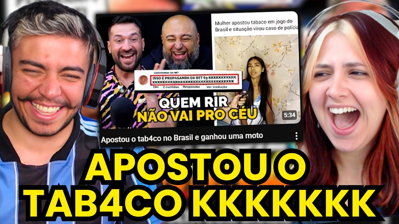 duvido vc não rir também kkkkkkkk Apostou o tab4co no Brasil e ganhou uma moto | react