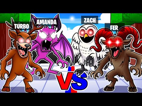 Ciervo vs Búho vs Carnero vs Murciélago en Strongest Battlegrounds...