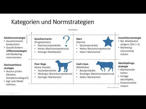 BCG-Matrix - Portfolioanalyse - einfach erklärt - mit Beispiel, Berechnung und Übung zum Download