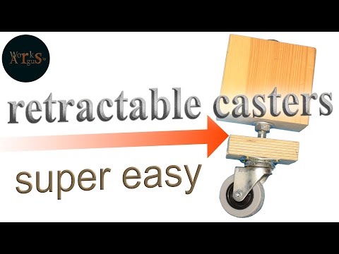 diy retractable casters wheels for workbench or table saw
