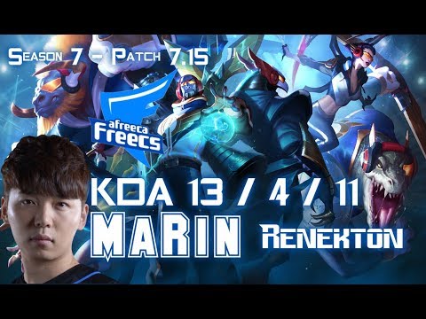 AFs MaRin RENEKTON vs LUCIAN Top - Patch 7.15 KR Ranked