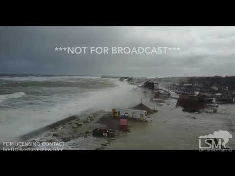 3-3-2018 Scituate, Ma Drone video of massive waves and flooding of homes