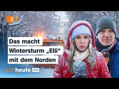 Video Thumbnail: Glatteis, Unfälle, Bahn-Ausfälle: Wo Sturmtief „Elli“ uns trifft | ZDFheute live