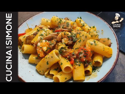 Rigatoni Gamberetti e Funghi misti