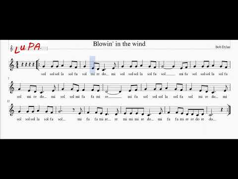 Blowin' in the wind (Bob Dylan) - Flauto dolce - Note - Spartito - Instrumental - Karaoke - Canto -