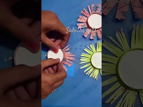 How to make flowers with paper cups#sahithiarts#🤗😊