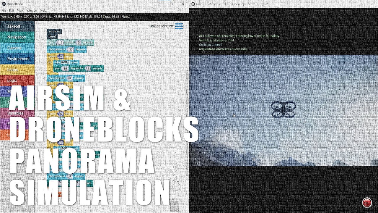 DroneBlocks with AirSim for Panorama Simulation