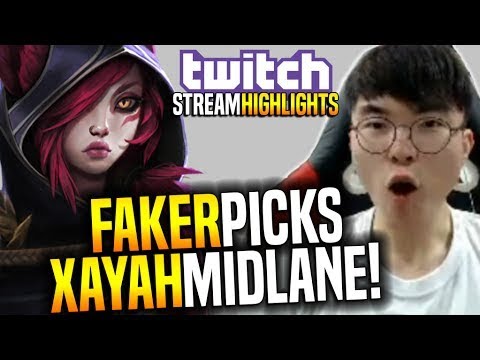 Faker Goes Crazy And Picks Xayah Mid! - SKT T1 Faker Stream Highlights (TRANSLATED) | SKT T1 Replays