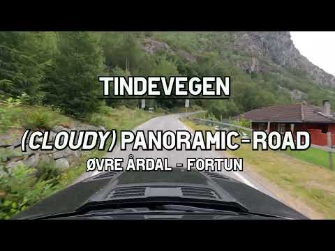 Tindevegen - panoramic road - real time drive - Øvre Årdal and Turtagrø | Norway | 4K