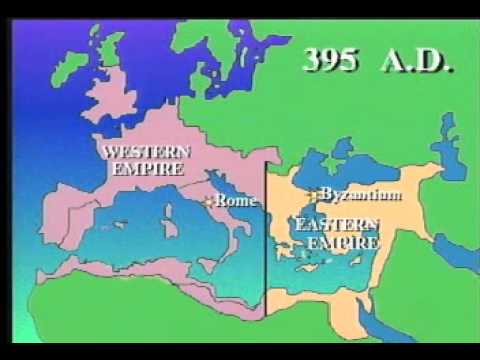 What division did the Byzantine Empire divide into?
