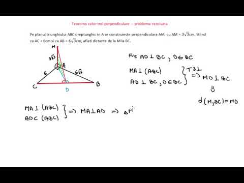 Geometry in space - Theorem of the three perpendiculars (solved problem)