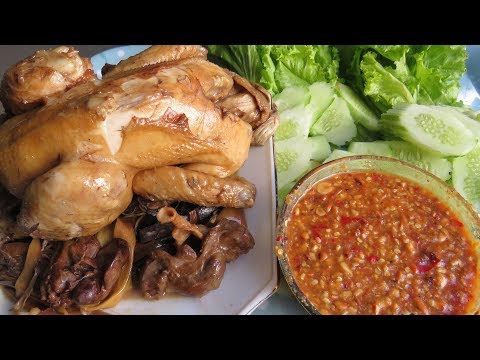 Roasted Chicken With Banana Flower, Coca Cola In Khmer Style || Asian Cooking Recipes