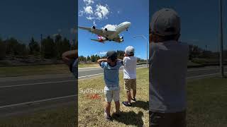 A380 SUPER LOW &amp; LOUD! Qantas Airbus A380 at Sydney Airport! #shorts