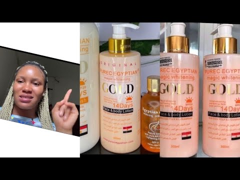 14DAYS PUREC EGYPTIAN MAGIC WHITENING LOTION REVIEW AND HOW TO USE IT.