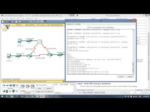 CCNA2 8.2.2.7 Packet Tracer Configuring OSPFv2 in a Single Area