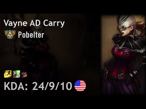 Vayne AD Carry vs Sivir - Pobelter - NA Challenger Patch 6.23