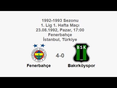 Fenerbahçe 4-0 Bakırköyspor 23.08.1992 - 1992-1993 Turkish 1st League Matchday 1 (Ver. 2)
