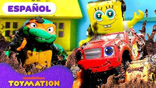 ¡PAW Patrol Salvan a Blaze, Bob Esponja y las Tortugas Ninja de un Avalancha de Lodo! | Toymation