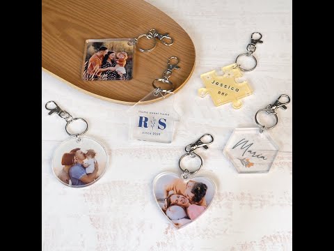 Porte-clés acrylique personnalisé avec forme de coeur