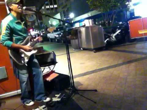 Ferromiami solo act playing "All along the watchtower" funk