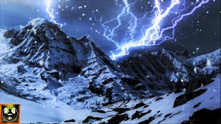 Heavy Winter Thunderstorm Sounds | Snow, Wind, Thunder and Loud Lightning Sound Effects for Sleeping