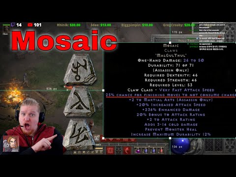 D2R 2.6 PTR Runewords - Mosaic (Mal Gul Amn) Outdated